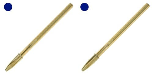 BIC 207062 Bolígrafo Cristal Shine Oro Tinta, Azul, 1,0 Mm. (Paquete de 2)
