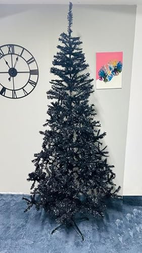 Abaseen Black 6ft Artificial Christmas Tree 750 Tips Xmas Tree Strong Stand Easy Assembly Foldable Reusable Indoor Outdoor Decoration for Christmas