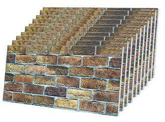 IZODEKOR Panneaux muraux 3D effet pierre en polystyrène – Idéal pour cuisine, salle de bains, balcon, chambre, salon et terrasse | Desert Shadow (10 panneaux)