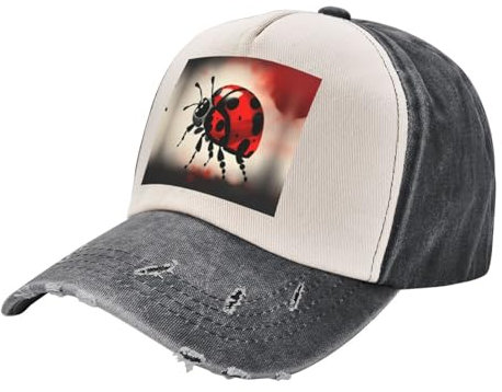 Art Ladybug Tracks Unisex Baseball Cap, verstellbar, atmungsaktiv, Denim für Outdoor-Aktivitäten, Art Ladybug Tracks, One Size, Art Ladybug Tracks, One size