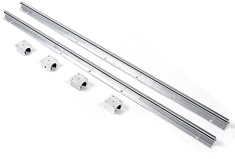 2 Stück Linearführung SBR16 Set mit 4 Lagerblock, Linearschienen Linearlager-Gleitset 1000/1500mm Lineare Schienenführung, Kugelumlaufspindel Linearführungswellen für 3D Drucker CNC (1500mm)