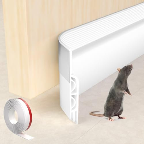 Esufeir 39/1M Blanco Burlete Puerta Entrada,Goma Burlete Bajo Puerta Exterior,Autoadhesivo Silicona Aislante Acustico InsonorizarBurletes,Tira Sellado para Puerta Interior,Cubre Puertas el Suelo Frio