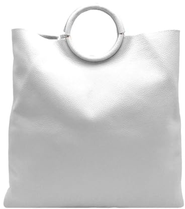 FrasiBags Tasche aus Leder, Damentasche, Handtasche für Damen, Tasche mit rundem Griff, Made in Italy