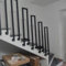 Corrimano a Ringhiera per Scale interne, a forma di U, ferro battuto, corrimano scale fai da te Montaggio Laterale, passamano per scale esterni, Corridoio Loft Villa (Nero, 110cm)