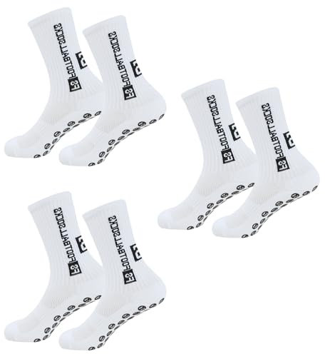 Namvo 3 Paar Fußballsocken Damen Herren Sportsocken Fußball Anti Rutsch Grip Fußballsocken 39-45 Anti Rutsch Sportsocken für Fußball Basketball Laufen