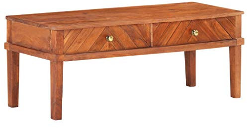 Meuble TV 110x40x41 cm Bois d'acacia Massif,Meuble TV Bois Massif Acacia Brun Charme Rustique Moderne Design Ameublement et Décoration, Meubles TV