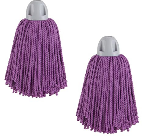 MAYA Fregona MAX Pro Hilo. Limpieza Eficiente y Duradera para Superficies Lisas. 100 % Microfibra. Extra Absorbente y Escurrefacil. Rosca Universal. Pack de 2 Fregonas (Morado)