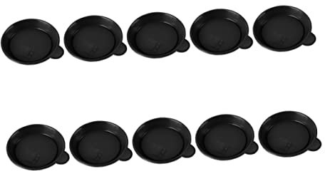 PHENOFICE 10pièces Assiette De Pot De Fleurs Plastique avec Poignée Support pour Plantes Succulentes De Diamètre Noir