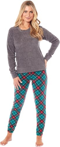 KATE MORGAN Womens Pyjamas Warm Fleece Pyjamas for Women Sets Pjs S-XL | Soft Twosie Pyjama Set for Ladies Gifts for Her DARK GREY M