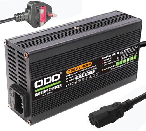 QDD 71.4V 8A Charger 60V Li-ion Battery Charger Black Aluminum Case DC Output C13 N+L- Connector Used for 17S 60V Lithium Battery