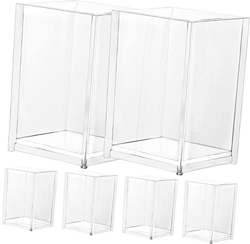 HOODANCOS 6 Pièces Porte-stylo Transparent Supports De Stockage De Table Seaux De Pinceaux De Maquillage Porte-pinceau De Maquillage Transparent Porte-brosse à Cheveux Porte-crayon Acrylique