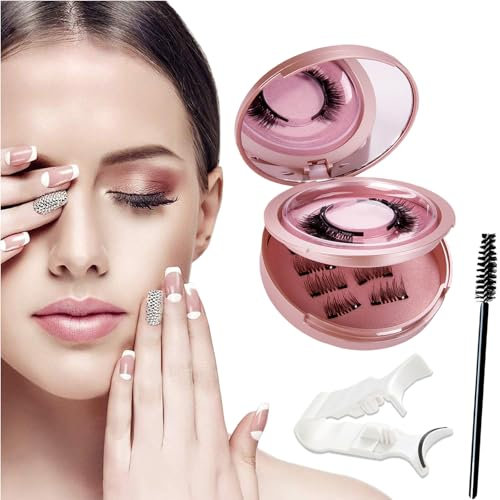 Faux Cils Magnetique 3 paires Aimanté sans colle Cils Magnetique Naturel 3d Waterproof Effet sans Eye-Liner Réutilisables, Facile à utiliser,avec Applicateur