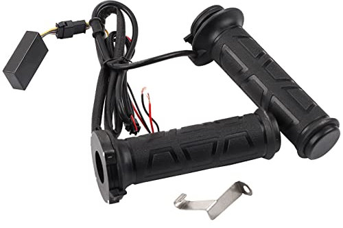 Tissting Heizgriffe Motorrad, Universelle 22mm Elektrische Lenker Griffheizung mit Thermostat 12V für 7/8 Zoll Motorradlenker Fahrrad Zubehör