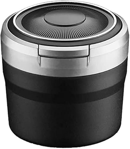 WEIQQI Auto Aschenbecher für Nissan Qashqai+2 I (NJ10) 2008 2009 2010, Tragbare Aschenbecher für Auto Selbstverlöschender Geruchsdicht Aschenbecher Abnehmbarer,Silver/B