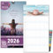 Familienkalender 2026 5 Spalten WEISHEITEN Familienplaner 2026 mit STICKER Urlaub Recycling Ferien Wandplaner 2026 Wandkalender 23 x 43cm inkl. Okt-Dez 2025, Pflanzkalender, Sprüche Achtsamkeit Zitat
