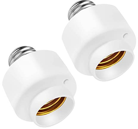 Rdjumpdjo 2 Pack Tuya Smart Life WiFi Smart Light Bulb Socket Adapter E27 Switch Lamp Base Holder for Home