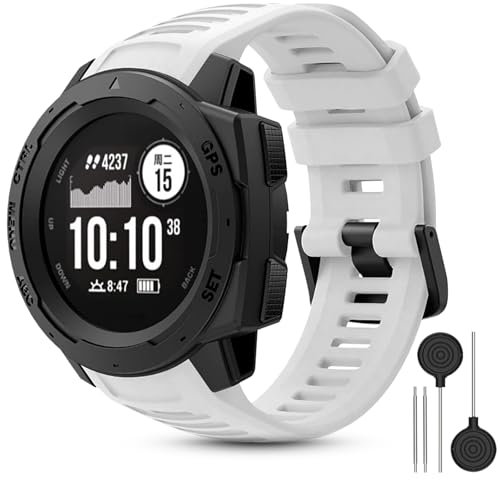 CHULN 22mm Correas Compatible con Garmin Instinct/Instinct 2/Solar/2 Solar/Tactical/2 Solar Tactical, Ajustable Reloj Correa de Suave Silicona de Repuesto para Smartwatch.(No host)