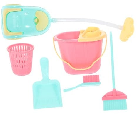 SKISUNO 1Set Doll Cleaning Tool Doll House Supplies for Pretend Play Housekeeping Realistic Miniature Cleaning Accessories for Role Play and House Decoration