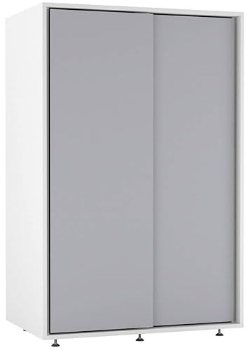 URBNLIVING Armoire à 2 portes coulissantes de 120 cm, placard de chambre à coucher autonome avec rail de suspension et pieds durables, armoire de rangement en bois d'ingénierie pour chambre d'enfant