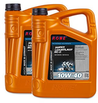 ROWE - 2x 5 Liter HIGHTEC SUPER LEICHTLAUF HC-O SAE 10W-40 Motorenöl - PKW Motoröl für Otto- und Dieselmotoren mit und ohne Turboaufladung