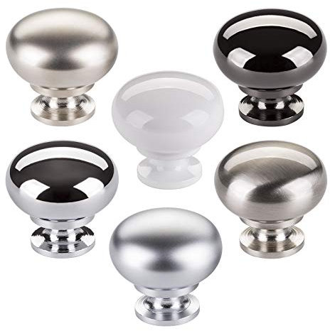 15 x SO-TECH® Möbelknopf OSCAR Chrom poliert Ø 32,5 mm - Design trifft auf Funktion - Knopfgriff Küchengriff Küchenknopf Möbelgriff
