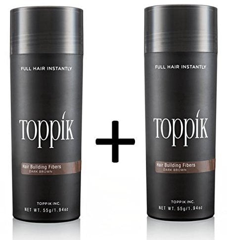 2 x TOPPIK 55 g. Haarverdichter Streuhaar schütthaar Hair Fibers Microhairs, Farbton:Schwarz (Black)