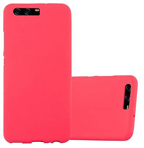 Cadorabo Hülle kompatibel mit Huawei P10 Schutzhülle TPU Silikon Case Frost Design Slim Kratzfest Weiche Gummi mit Rundumschutz Case Hülle für Huawei P10 in Rot