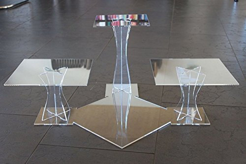 Manschin Laserdesign Tortenständer Tortenetagere Acryl Etagere Hochzeit 3 Etagen Acrylglas 20x20 25x25 30x30cm