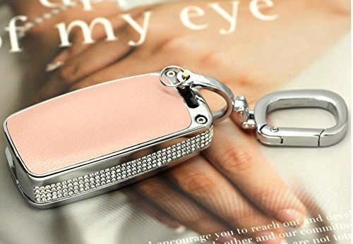 Porte-clés de voiture en métal pour Volkswagen Golf Polo Tiguan Passat Bora Jetta Porte-clés en métal (rose)