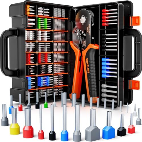 SOMELINE® Crimpadora Terminales Cables Electricos, 28 tipos 0,25-10mm², Alicates Electricista, Herramientas Electricista, Alicates de Terminales Crimpadora, Ferramentas Terminales Eléctricos