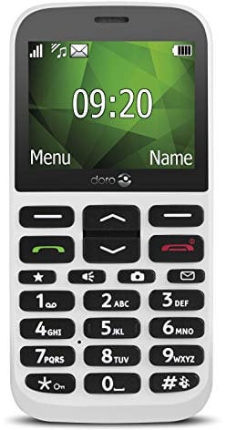 Doro 1370 Unlocked 2G Easy-to-Use Mobile Phone for Seniors with Wide Colour Display, 3 MP Camera and SOS Button (White) [UK and Irish Version]