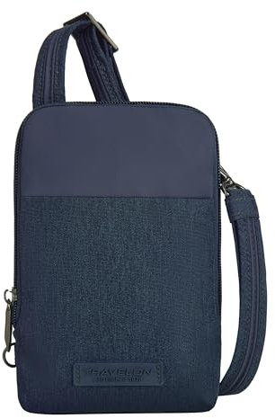 Travelon Uni-Erwachsene Anti-Theft Metro Stadium Mini Crossbody Umhängetasche, Marineblau, meliert