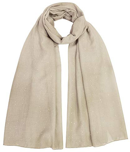 Lina & Lily Mini Shimmer Glitters Einfarbig Damen Schal Kopftuch Hijab, #7 Beige, 42