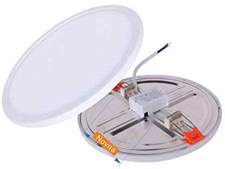 LEDLUX LED Panel Downlight Schlankes rundes 8W Durchmesser 120mm Sondermodell mit verstellbarem Clip und einstellbarem Lochdurchmesser Von 50mm bis 100mm (2700K)