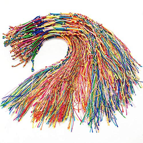Allazone Freundschaftsarmband, Handgefertigtes Freundschaft Armbände, Geflochtene Freundschaftsarmbänder für Partygeschenke und Zubehör (120PCS)