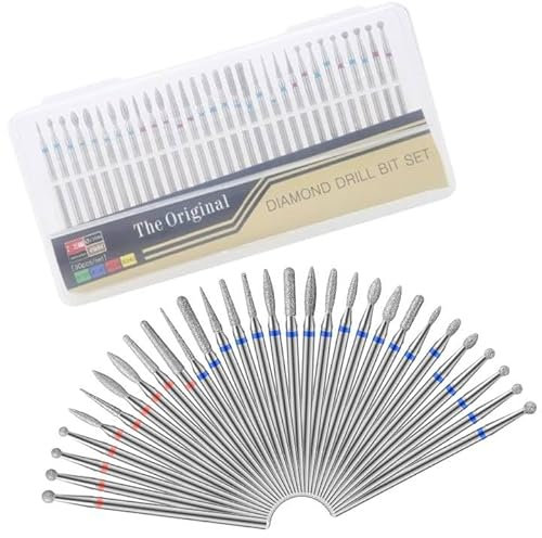 Fresas para Torno Manicura, Set de Brocas para Torno de Uñas, 30 unids/set broca de diamante para uñas cutícula piel muerta limpia para limas de uñas herramientas de manicura para manicura pedicura
