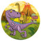 Dinosaur Round 20cm 8 inch Edible Sugar Cake Topper. Licensed Product. Dekora.