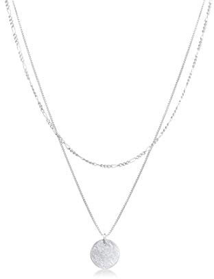 Elli Halskette Damen Layer Plättchen Anhänger Boho in 925 Sterling Silber