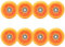 JHKJ Skating Ersatzräder 72 mm 76 mm 80 mm 85 A PU-Skate-Ersatzräder, Rollschuhräder, Ersatzrad Professionelles Flaches Bremsrad Rollen Inliner Rollen,Orange,80mm