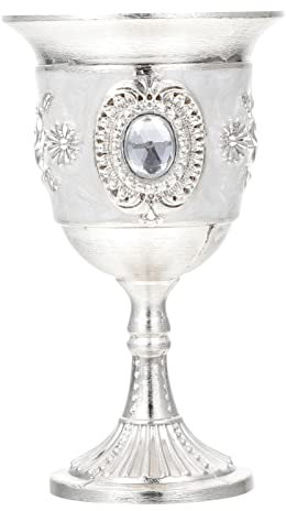 TOPBATHY 1 Pc Verres à Pied Calice De Vin Vintage Verre à Cocktail Ancien Calice en Acier Inoxydable Verres à Bar Verre à Vin Banquet Margarita Alliage D'étain Alliage Métallique