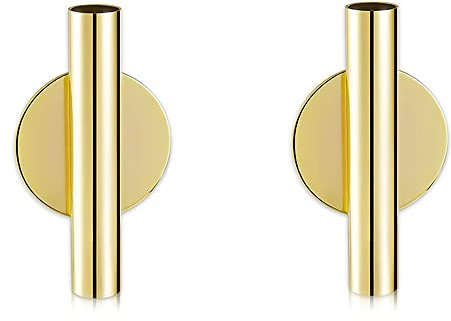 CENPEK Juego de 2 jarrones de Flores de Pared de Tubo de Metal, Moderno Soporte de Flores secas, decoración de Pared para Porche, hogar, Oficina