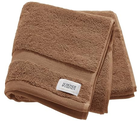 SCHÖNER WOHNEN Premium Handtuch 50x100 cm - saugstark - Luxus Handtücher braun - 100% Baumwolle - als Handtuch-Set kombinierbar - Frottee Kinder - Öko-Tex