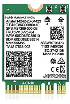 WiFi 6E Wireless Karte Intel AX210 NGW Bluetooth 5.2 Tri-Band 5400Mbps Netzwerk Adapter für Laptop Unterstützung Windows 10/11 (64bit) M.2/NGFF