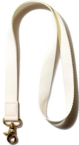 DQL Cordon tour de cou pour homme et femme – Cordon cool pour clés, portefeuille et porte-badge d'identité, Blanc laiteux., Collier