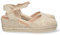 shoes&blues.es 66427-Sandalia de Cuna para Mujer, Forrado de Yute, Pala Cerrada, y Cierre de Hebilla, Primavera Verano 2022. Talla 38 Oro