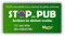 Autocollant | Stop à la Pub, Arrêtons les déchets inutiles | Boîte aux lettres | Dimensions 125 x 65 mm | Protection Anti-UV