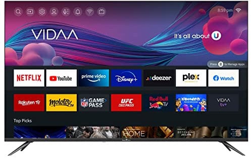Smart Tech TV LED 4K UHD 55' (139 cm) Smart TV VIDAA - Molotov, Netflix, Prime Video, Canal+, Disney+... - 3xHDMI - 2xUSB - PVR - Mode Hotel