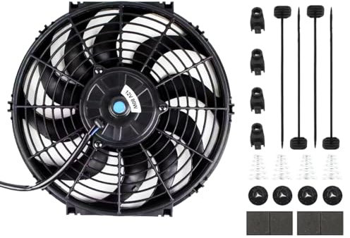 OHOB-COOL 12 Inch Electric Radiator Fan 12V cooling slim fans Push/Pull Mounting Kit