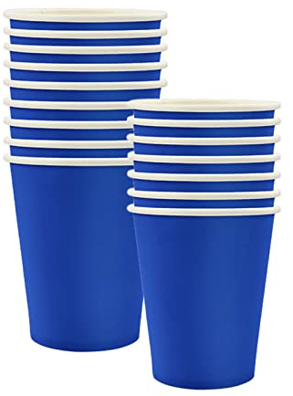 Mienocol 32pcs Blue Paper Cups,9oz Disposable Tableware Party Cups Solid Colour Paper Cups Party Drinking Cups for Birthday,Wedding,Picnic, BBQ,Bar,Restaurant and Party Supplies Table Decorations