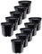 Garronda Macetas de Producción Macetas Redondas para Plántulas de Flores y Plantas GD-0025 (10 Piezas Negro, ⌀ 26cm H 20cm)